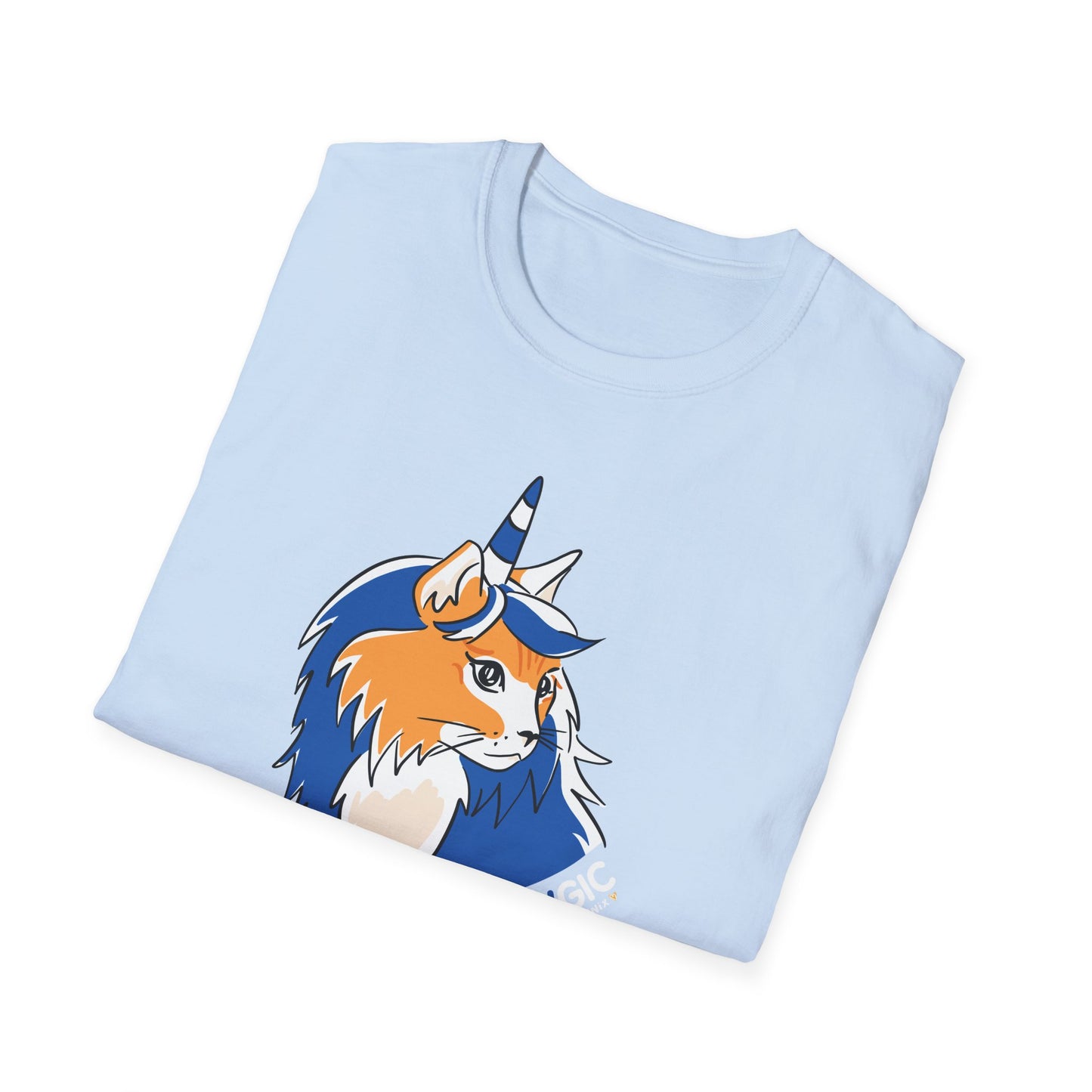 Believe In Meowgic T-Shirt Light Blue Fold