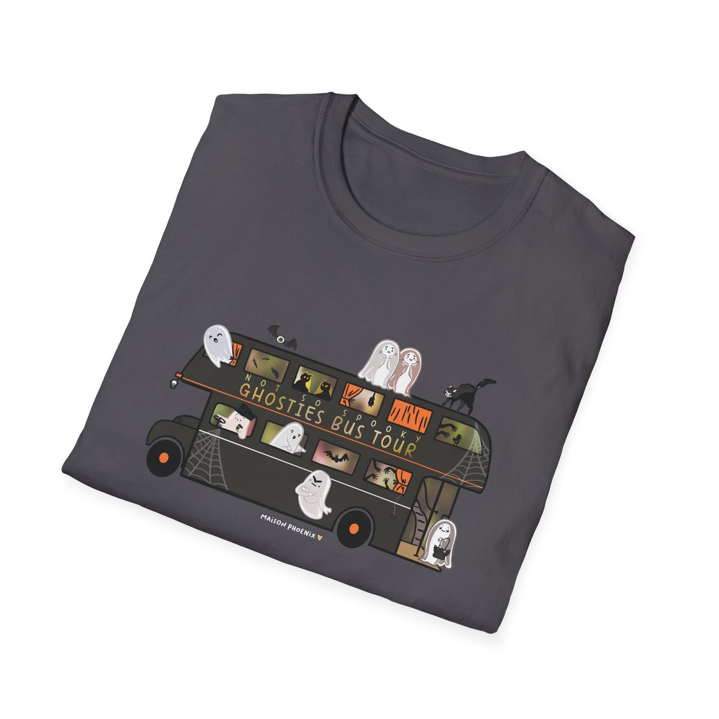 Ghosties Bus Tour T-Shirt - Charcoal 2