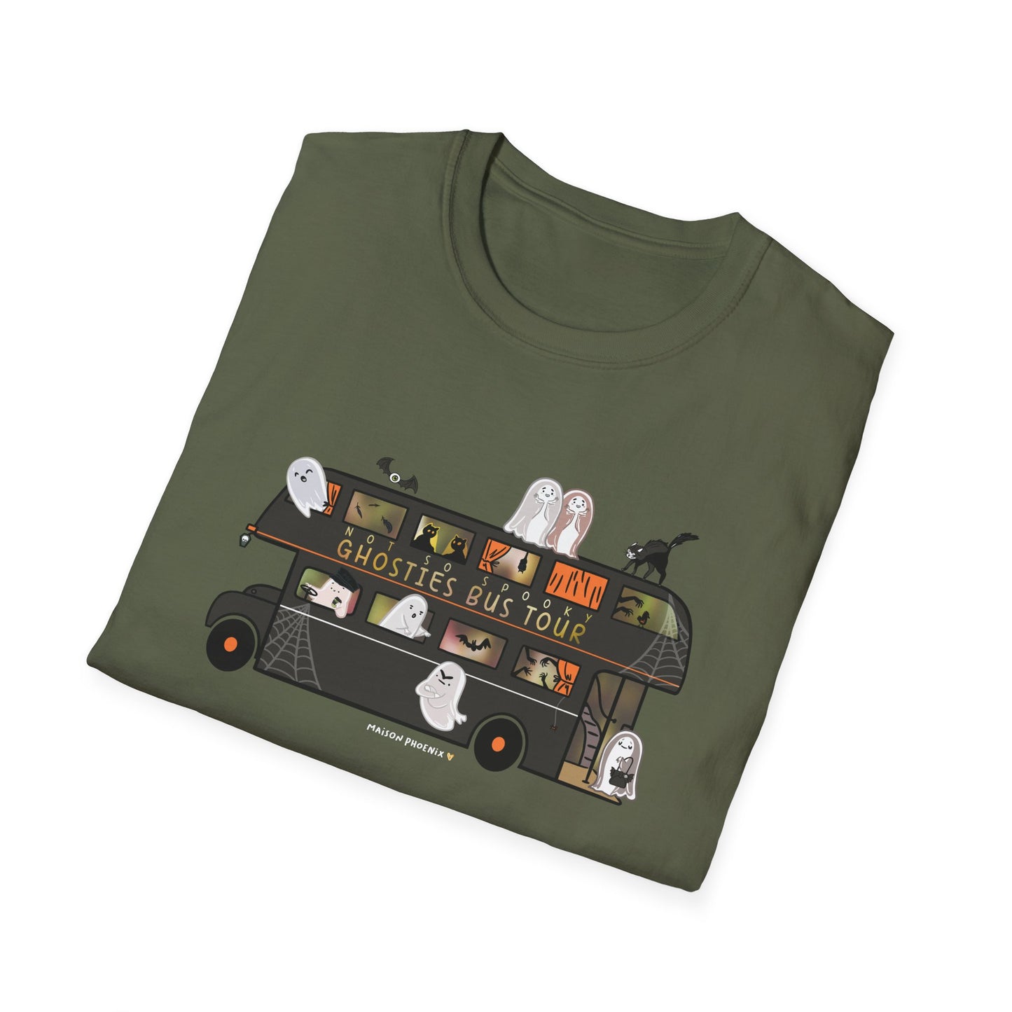 Ghosties Bus Tour T-Shirt - Military Green 2