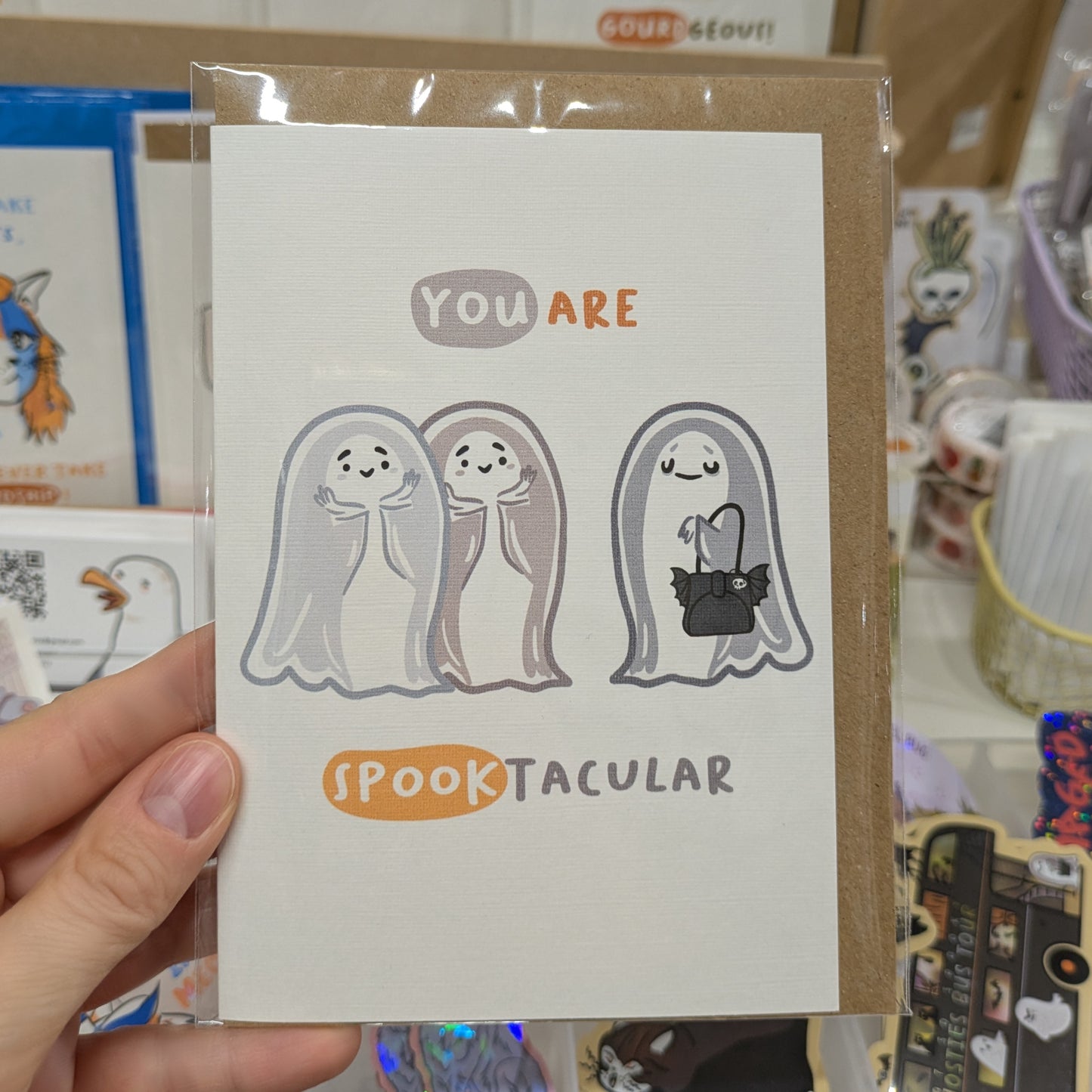 Greeting card with ghosts and text 'You are SpookTacular'