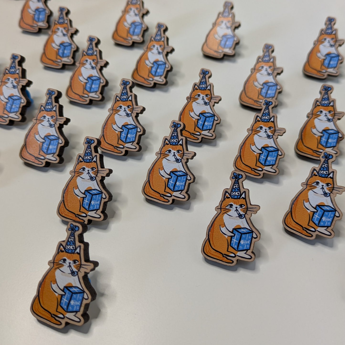 Party Cat Wooden Pin 6