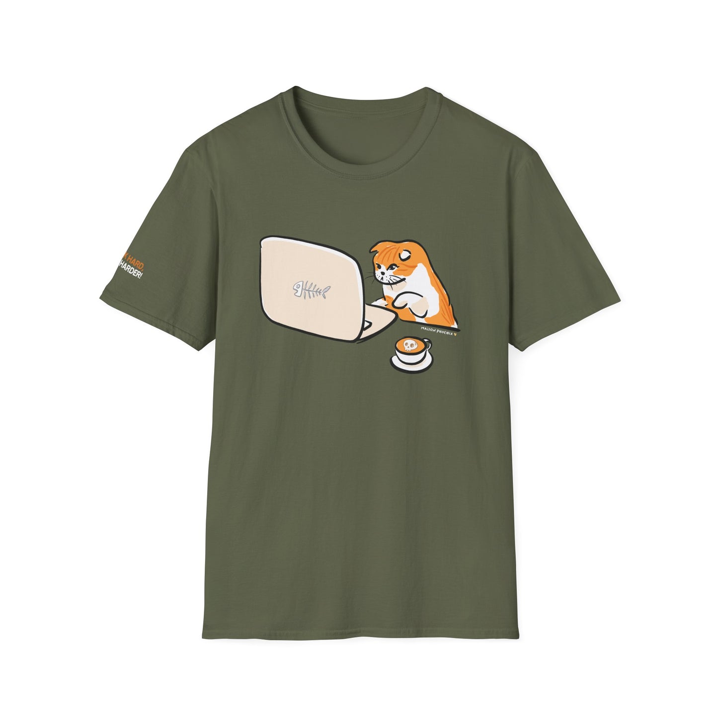Purr Boss Kitty T-Shirt - Military Green 1