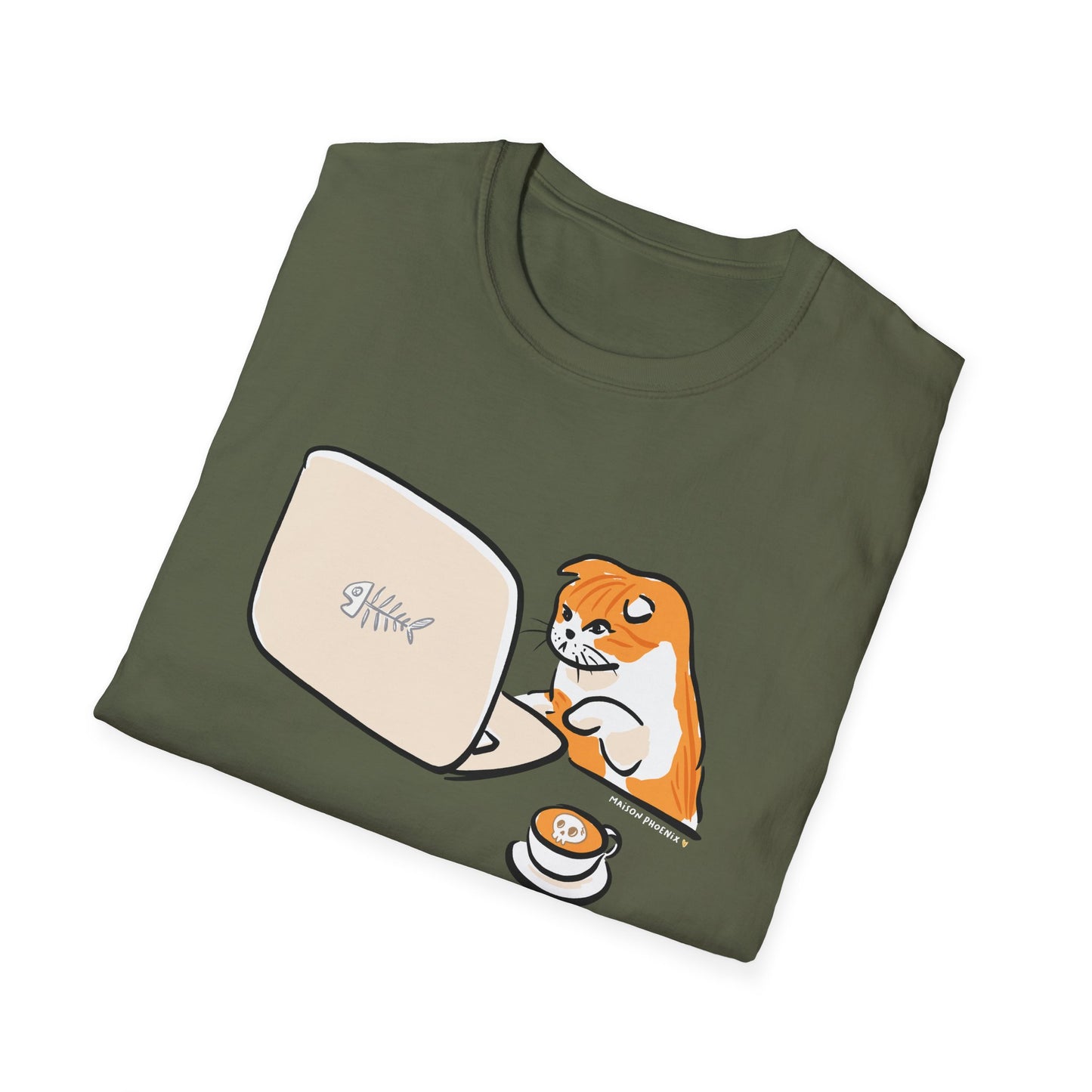 Purr Boss Kitty T-Shirt - Military Green 2