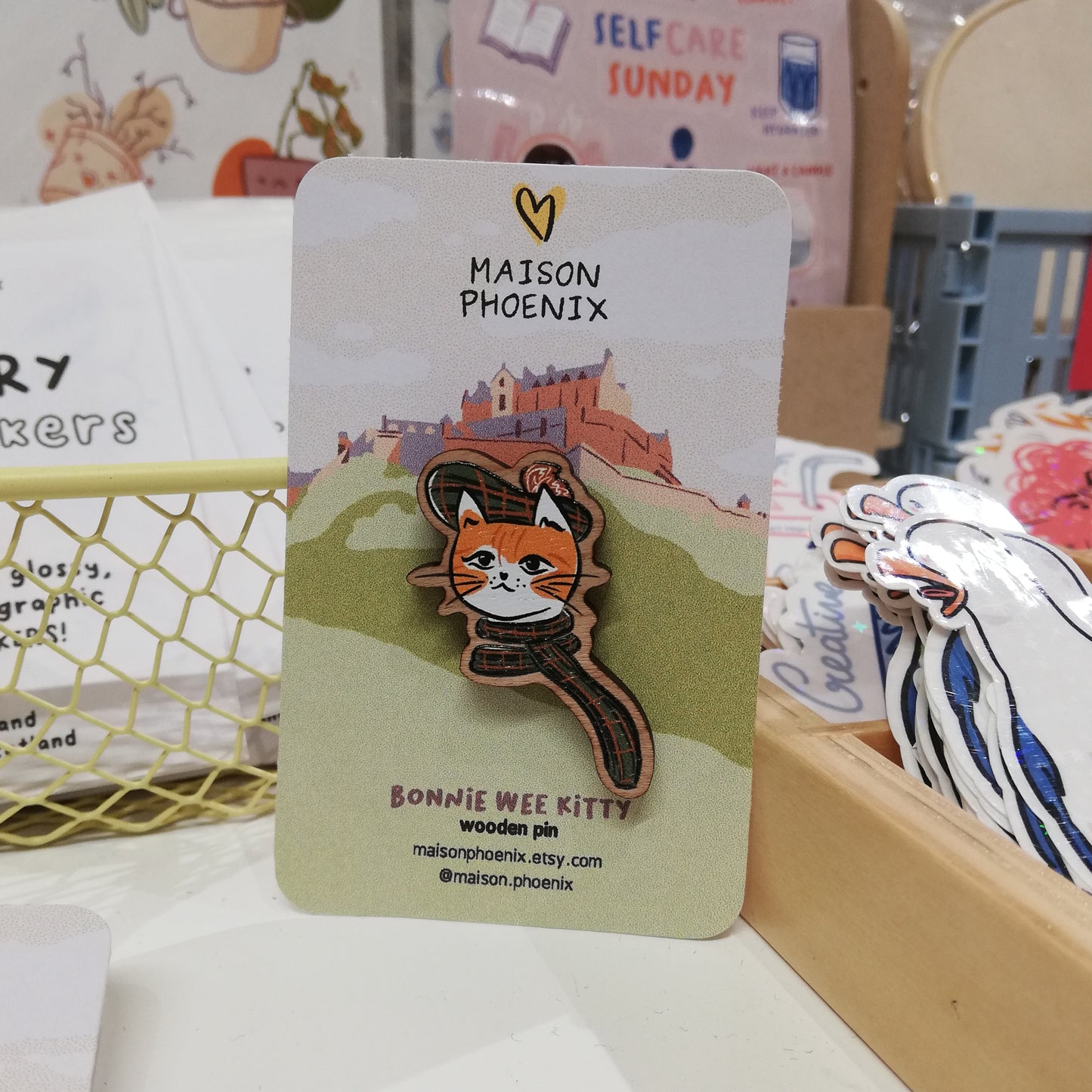 Bonnie Wee Kitty Wooden Pin 4