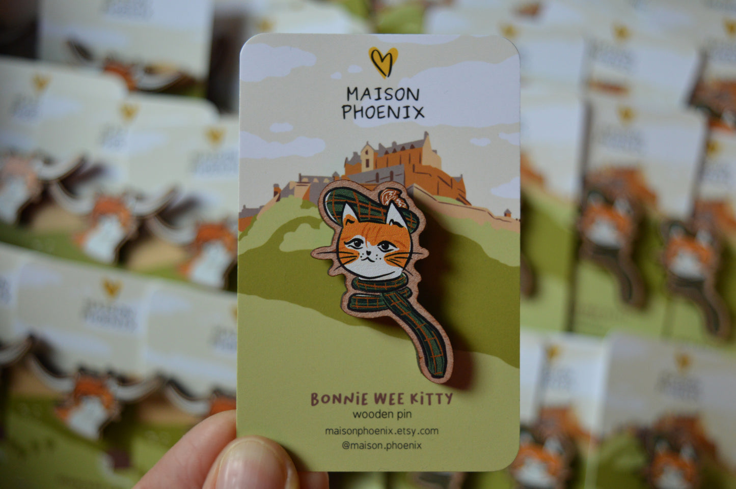 Bonnie Wee Kitty Wooden Pin 2