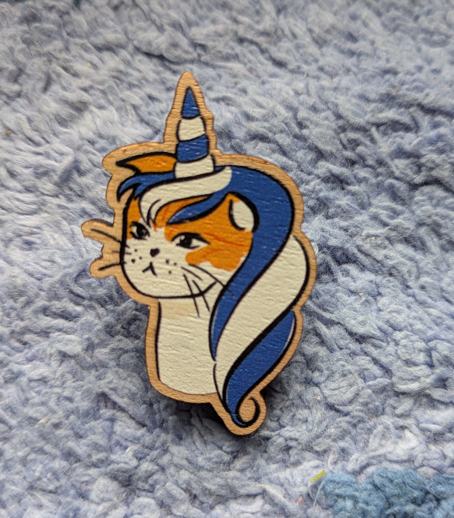 Caticorn Wooden Pin 2