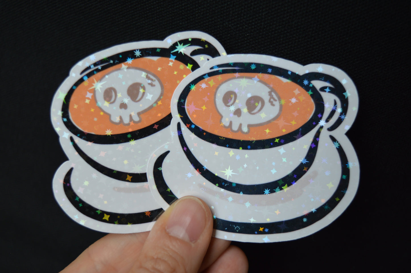 Holographic Skull Cup Sticker 4