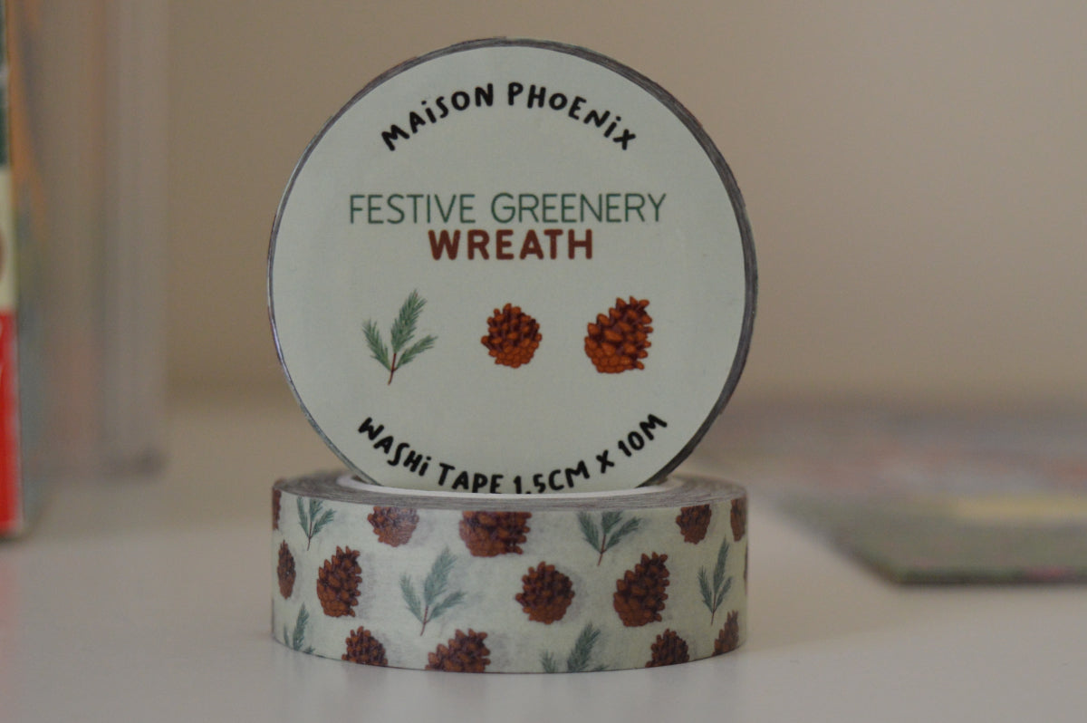 Festive Greenery Washi Tape 1