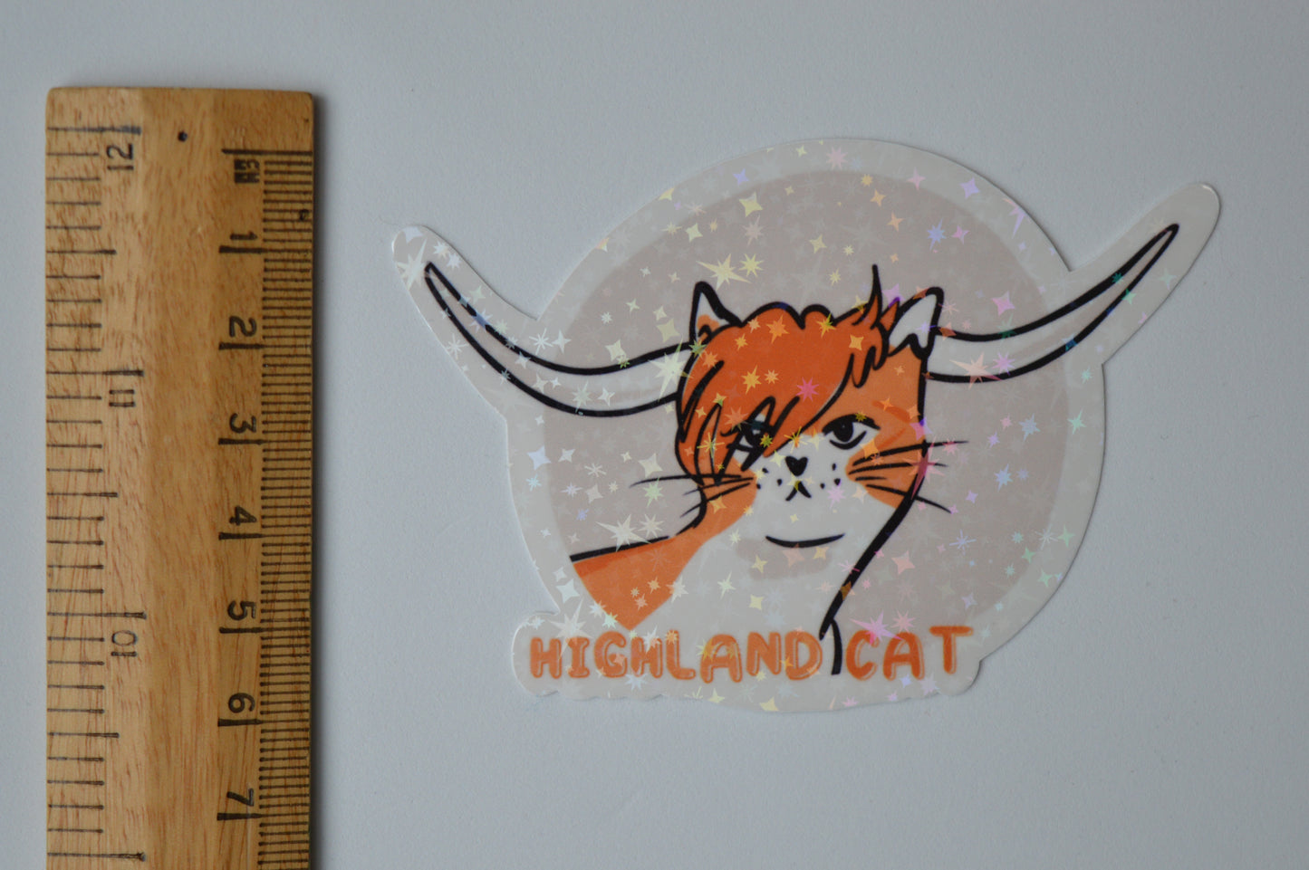 Holographic Highland Cat Sticker 3