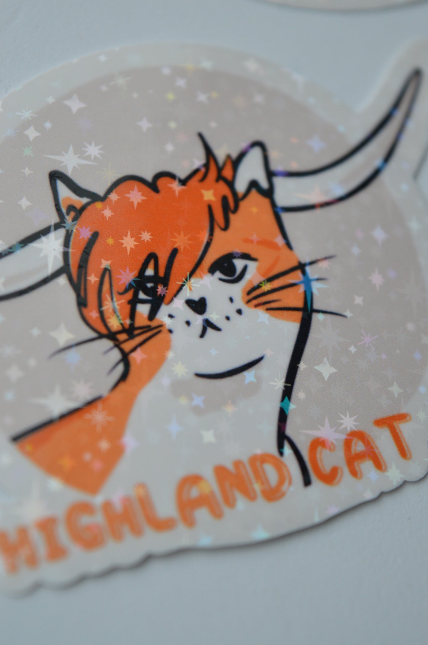 Holographic Highland Cat Sticker 5