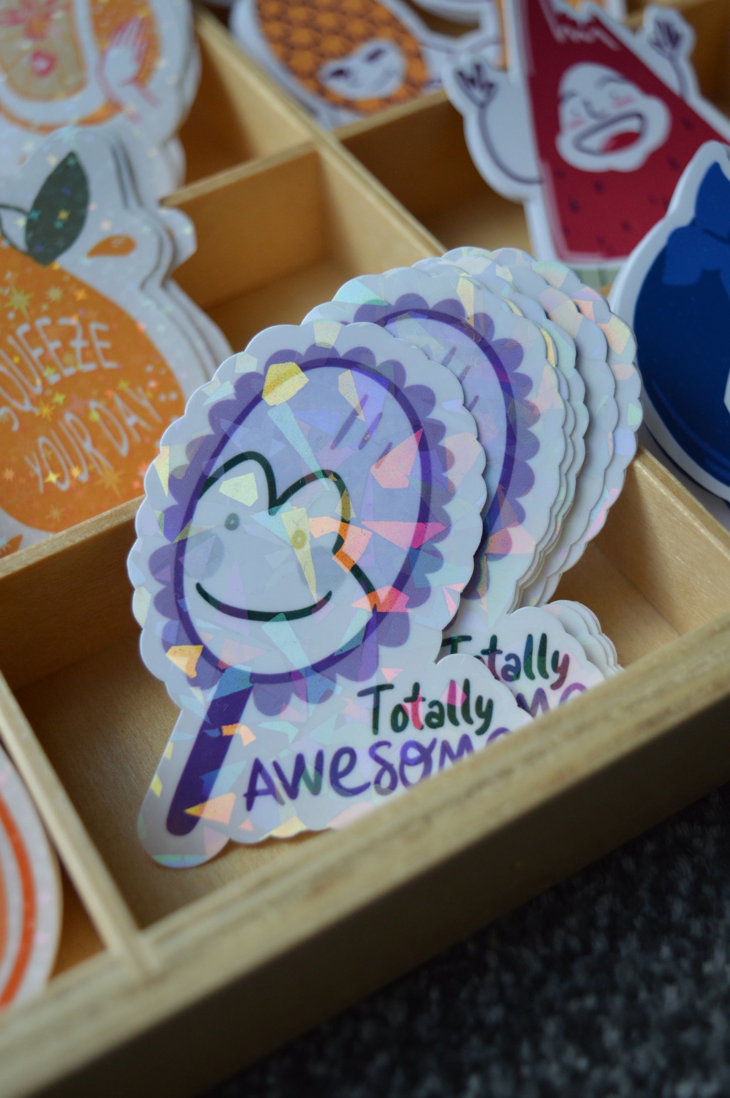 Holographic Awesome Frog Sticker 7