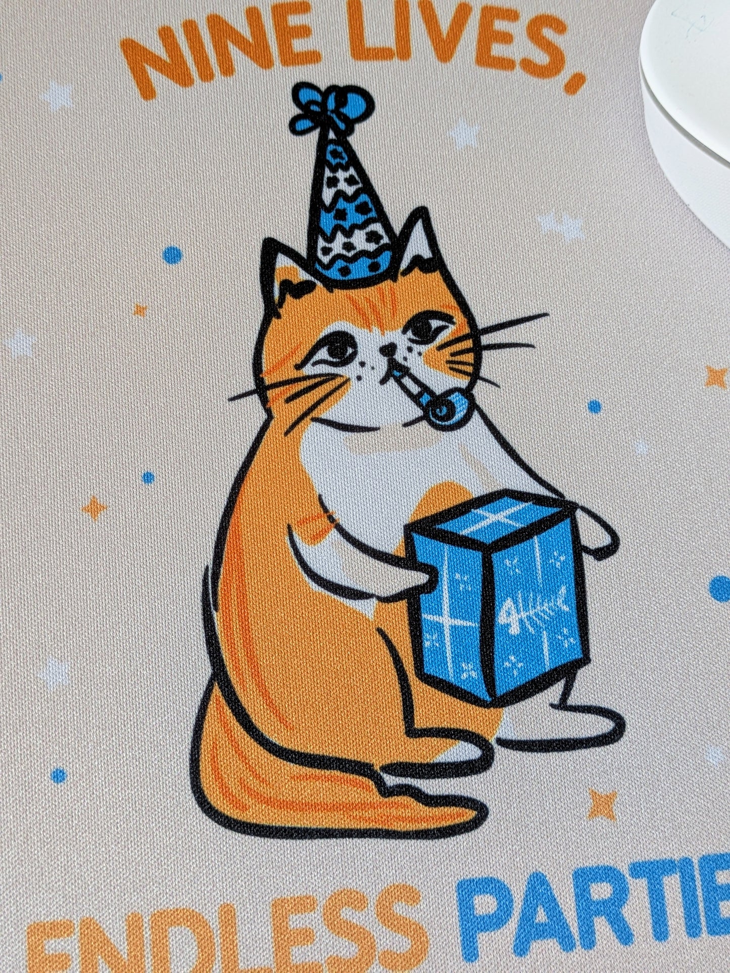 Party Cat Mousepad (Nine Lives, Endless Parties!)