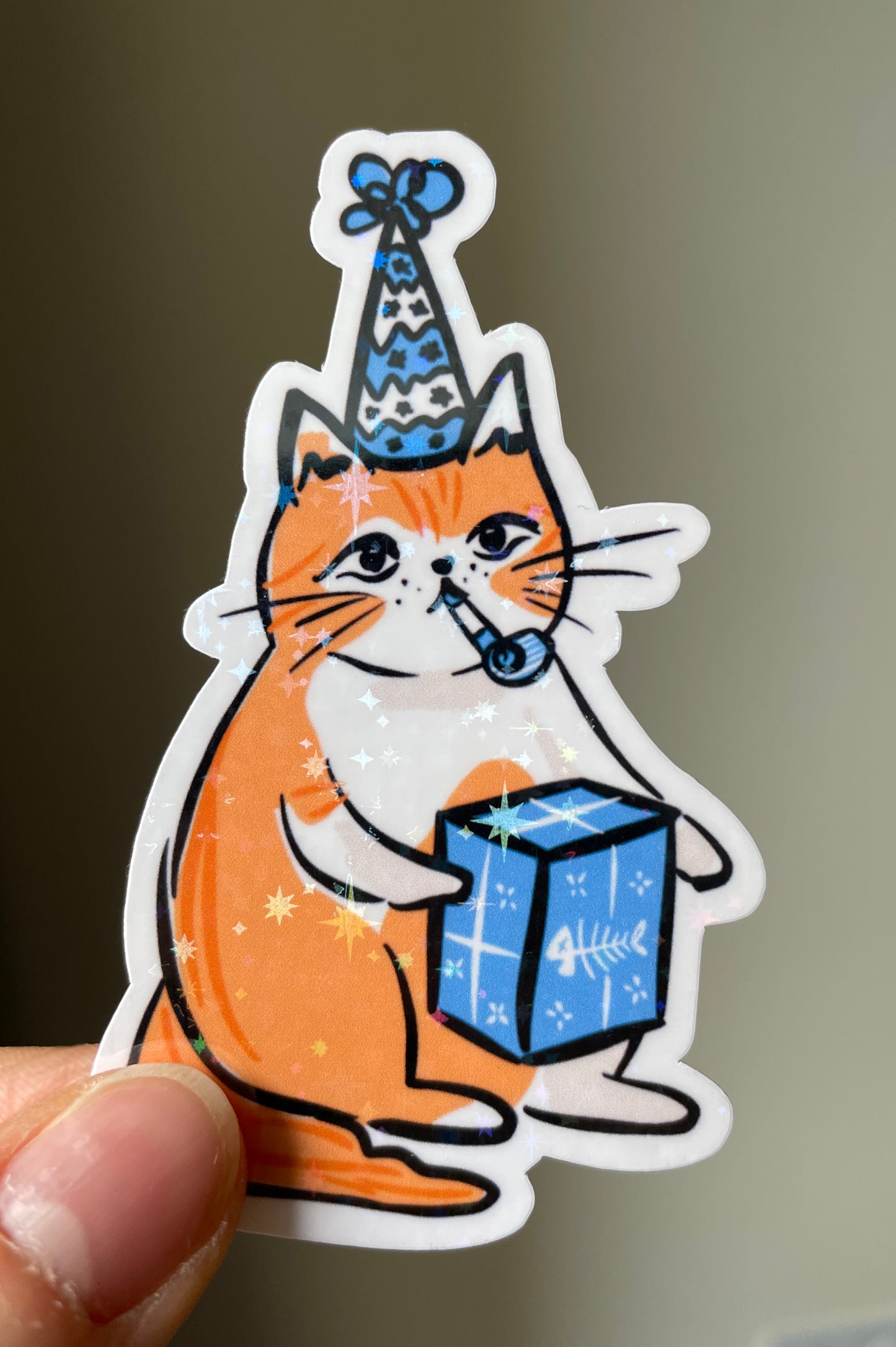 Holographic Party Cat Sticker 3