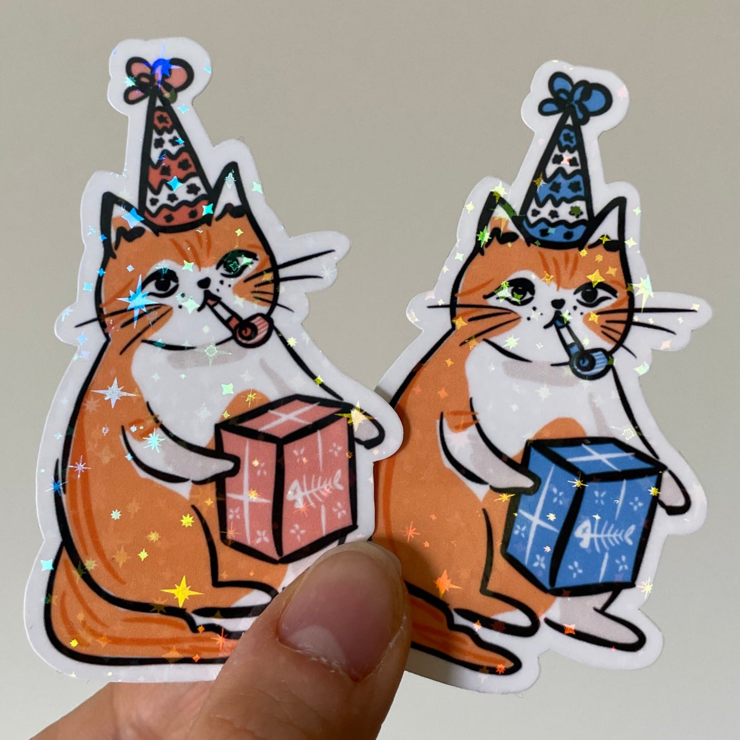 Holographic Party Cat Sticker 2