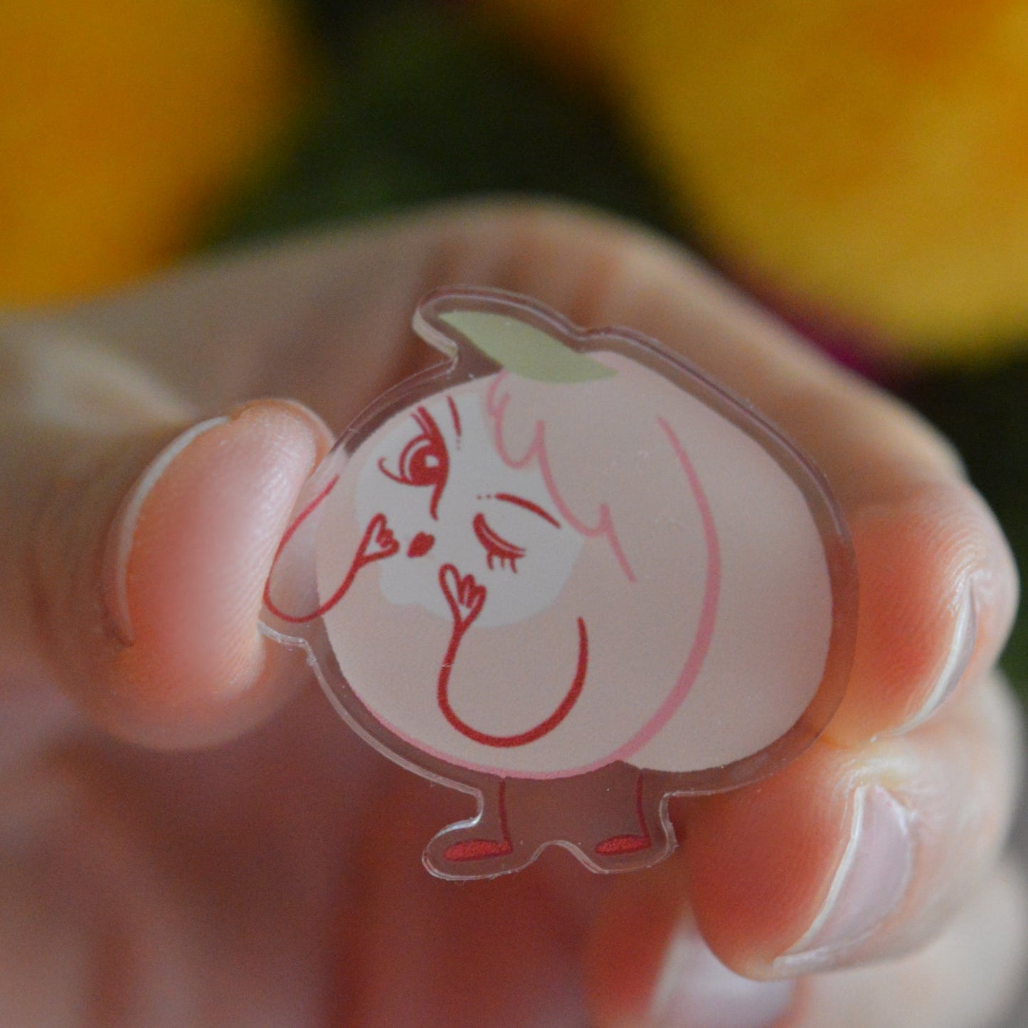 Peach Acrylic Pin