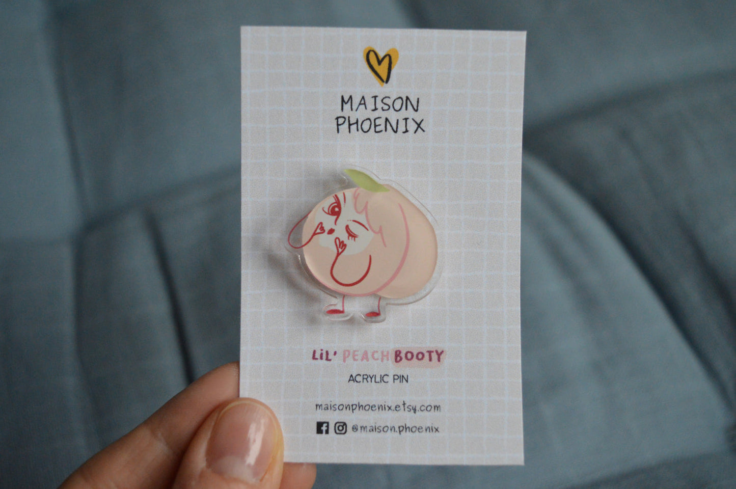 Peach Acrylic Pin