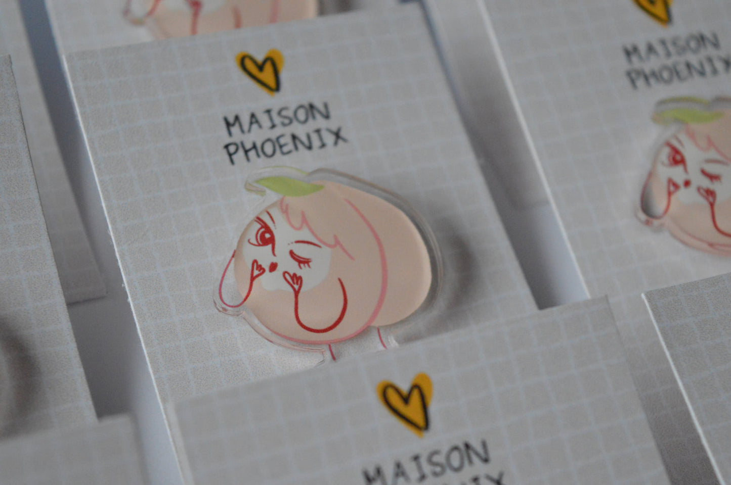 Peach Acrylic Pin