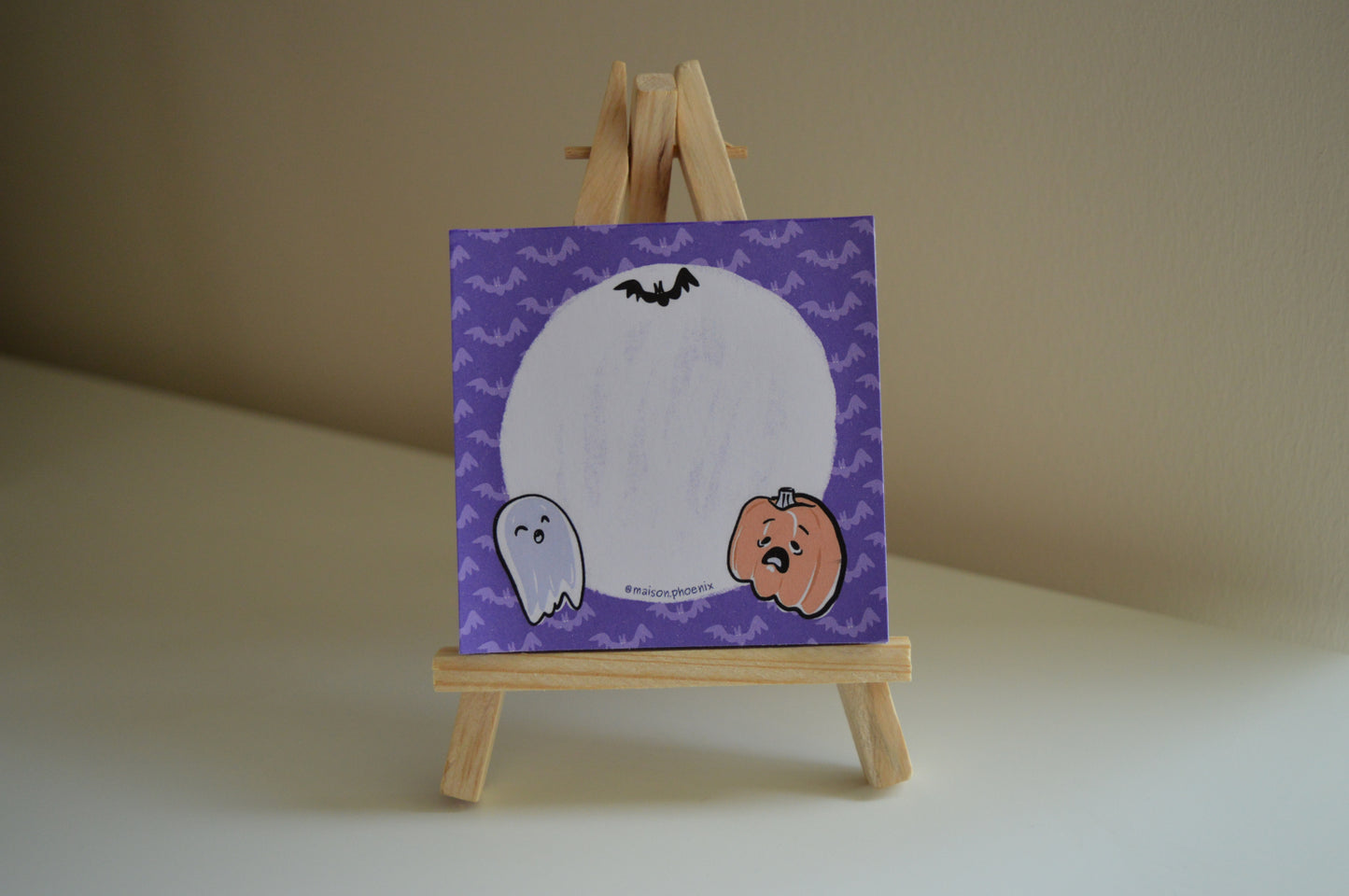 Halloween Ghost and Pumpkin Memopad (Purple) 2