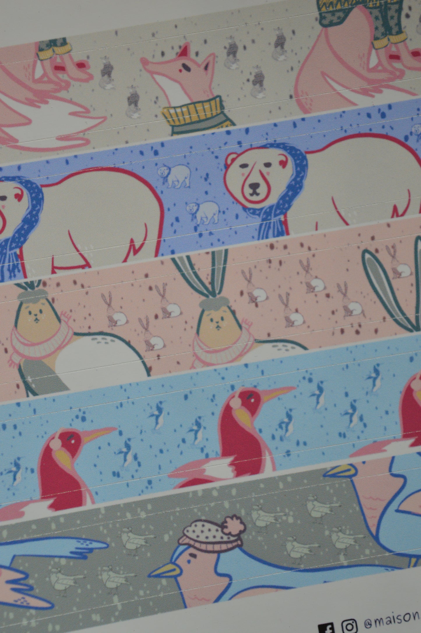 Winter Friends Washi Tape Style Stickers 8