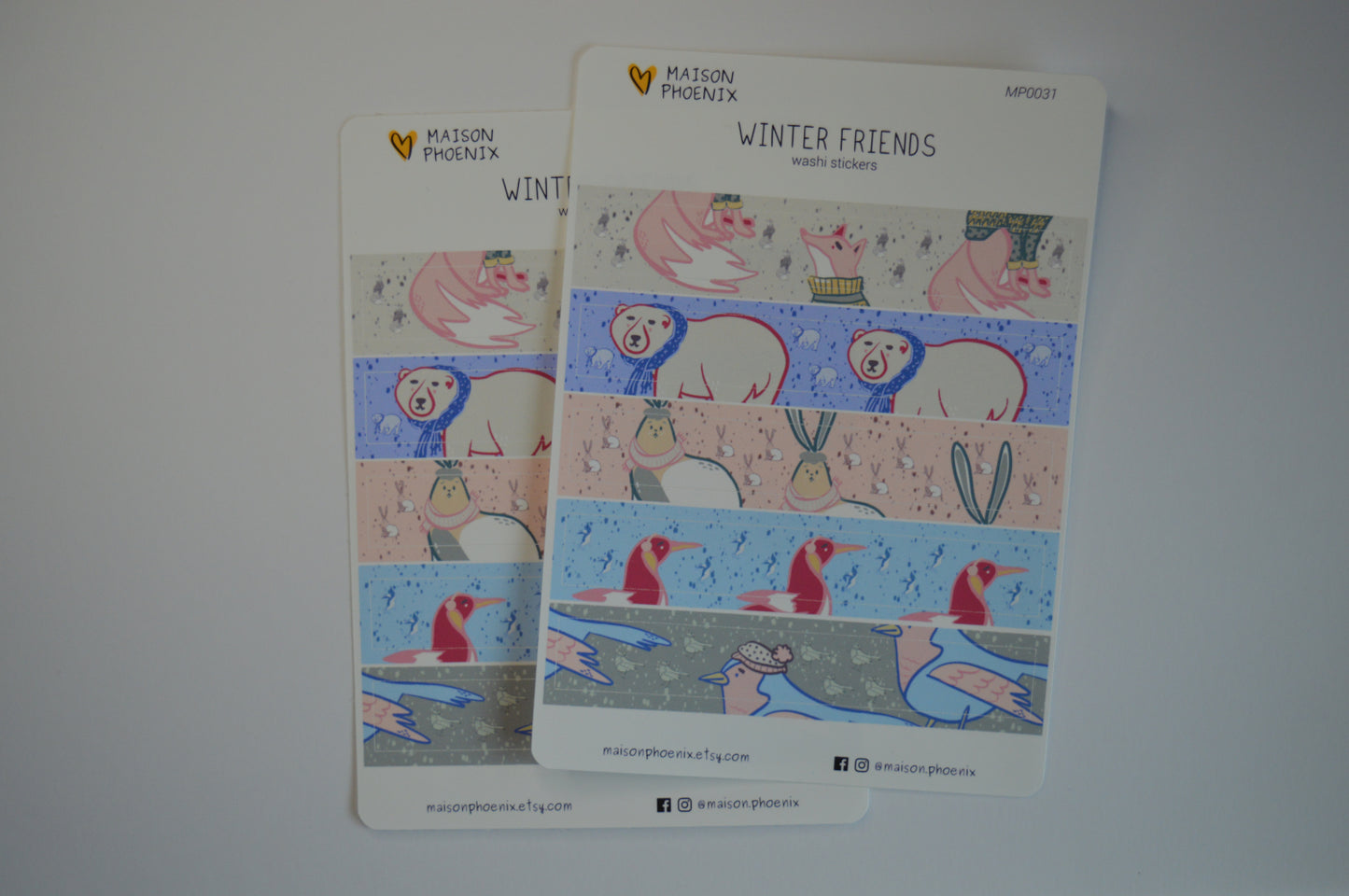 Winter Friends Washi Tape Style Stickers 7