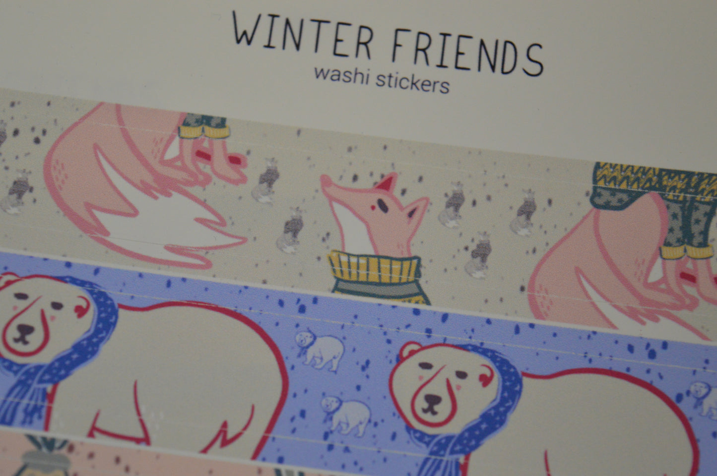 Winter Friends Washi Tape Style Stickers 2