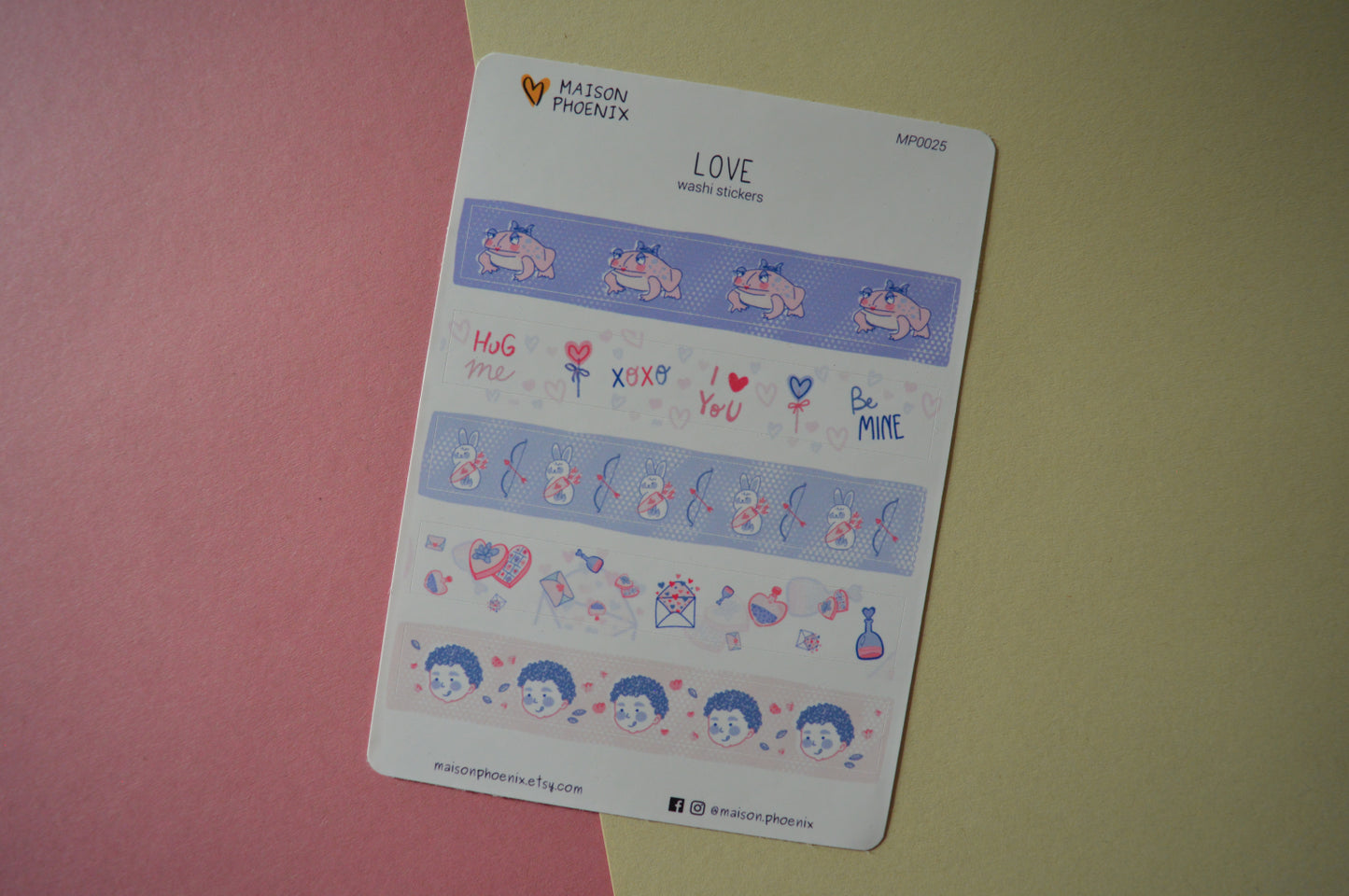 Valentine Washi Style Sticker Sheet 2