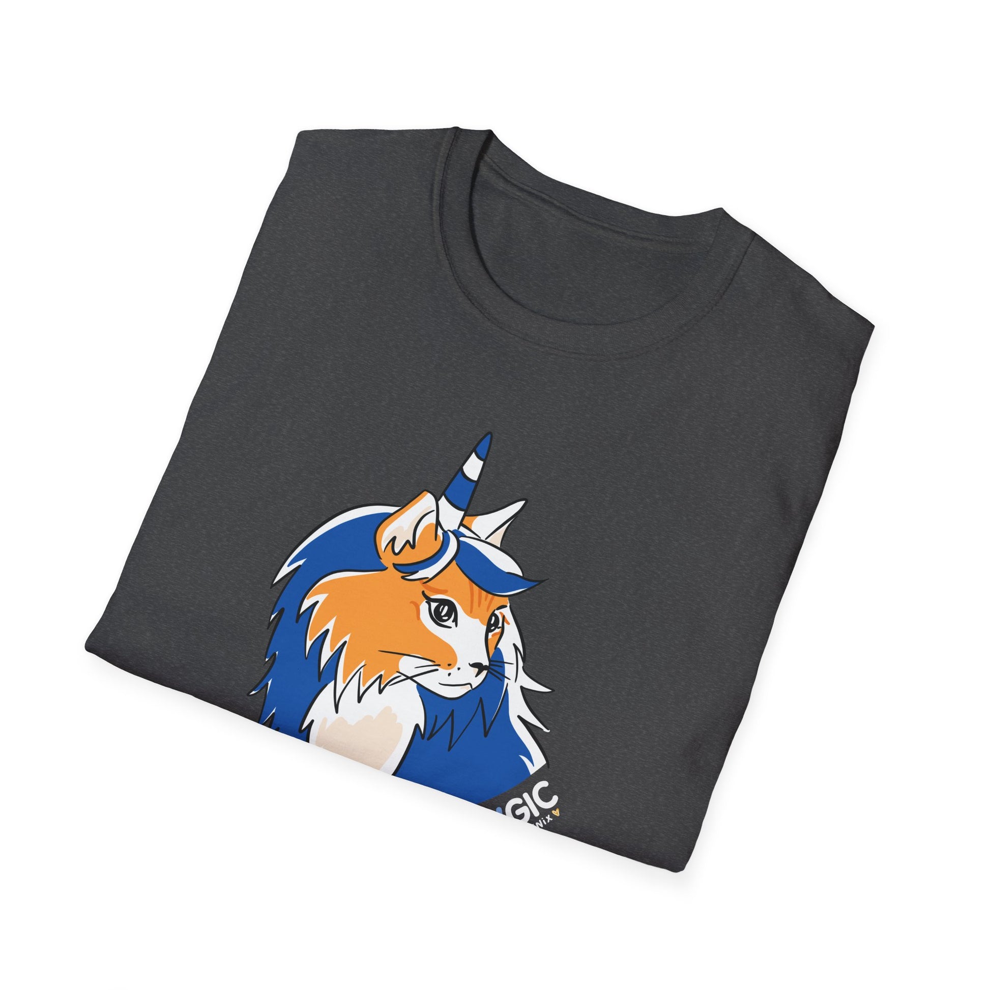 Believe In Meowgic T-Shirt Dark Heather Fold