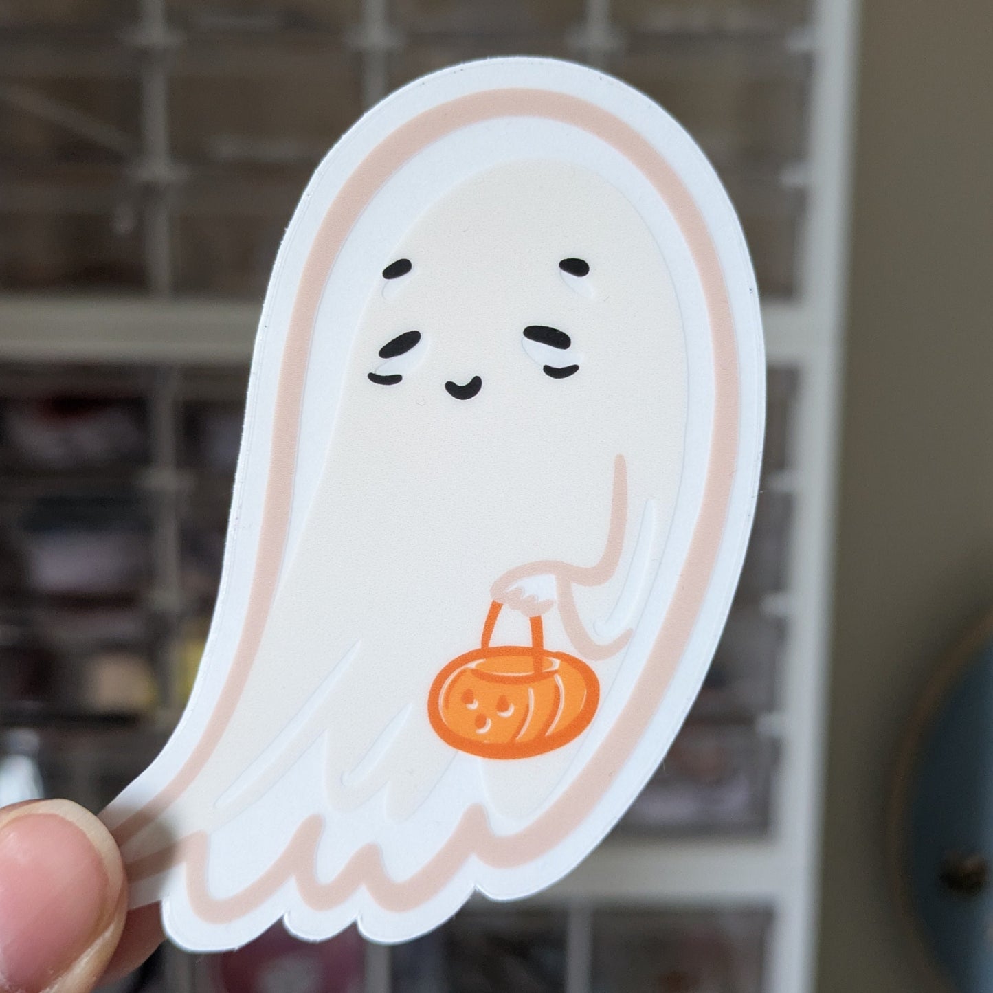 Clear Spooky Ghost Sticker 1