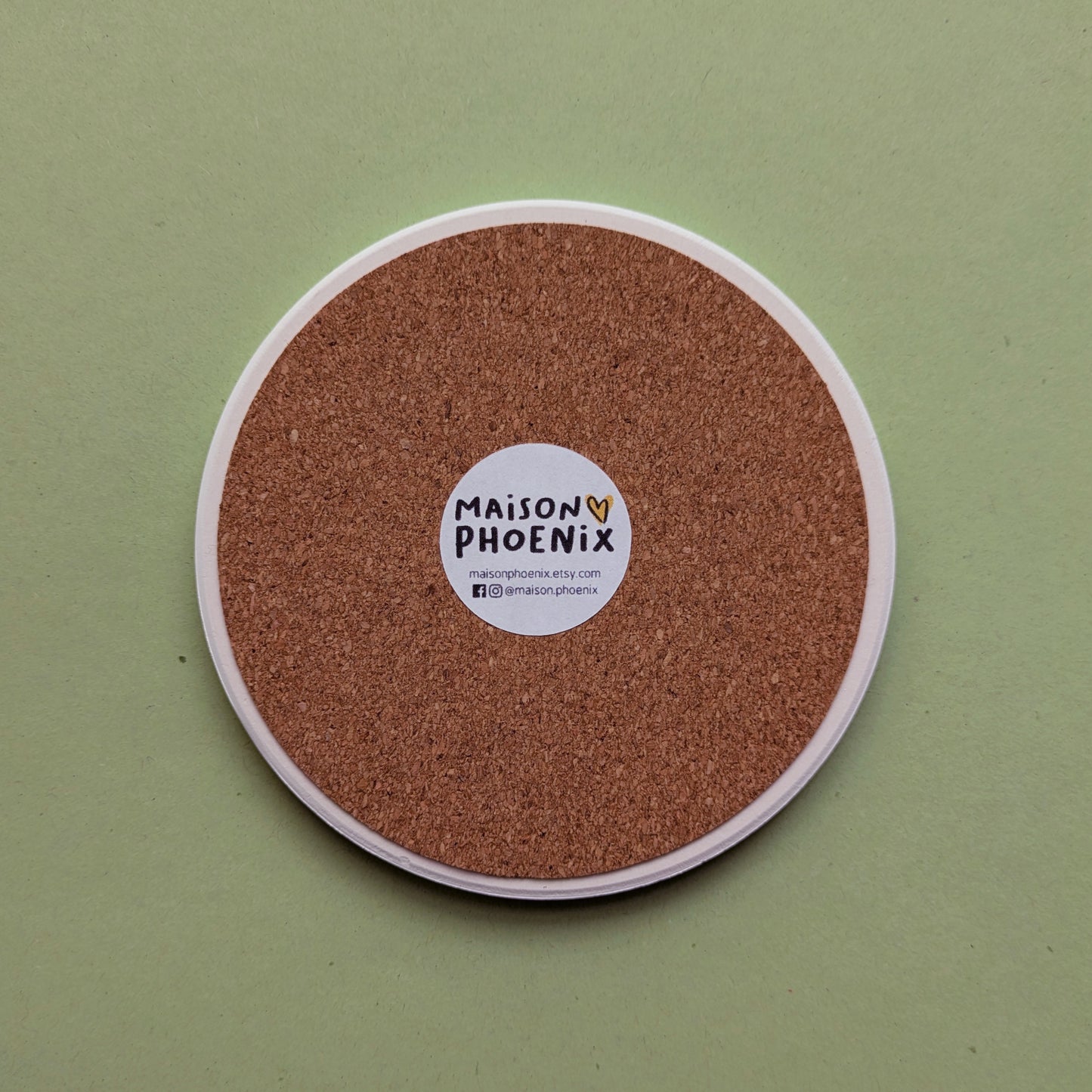 Festive Greenery Ceramic Coaster Back