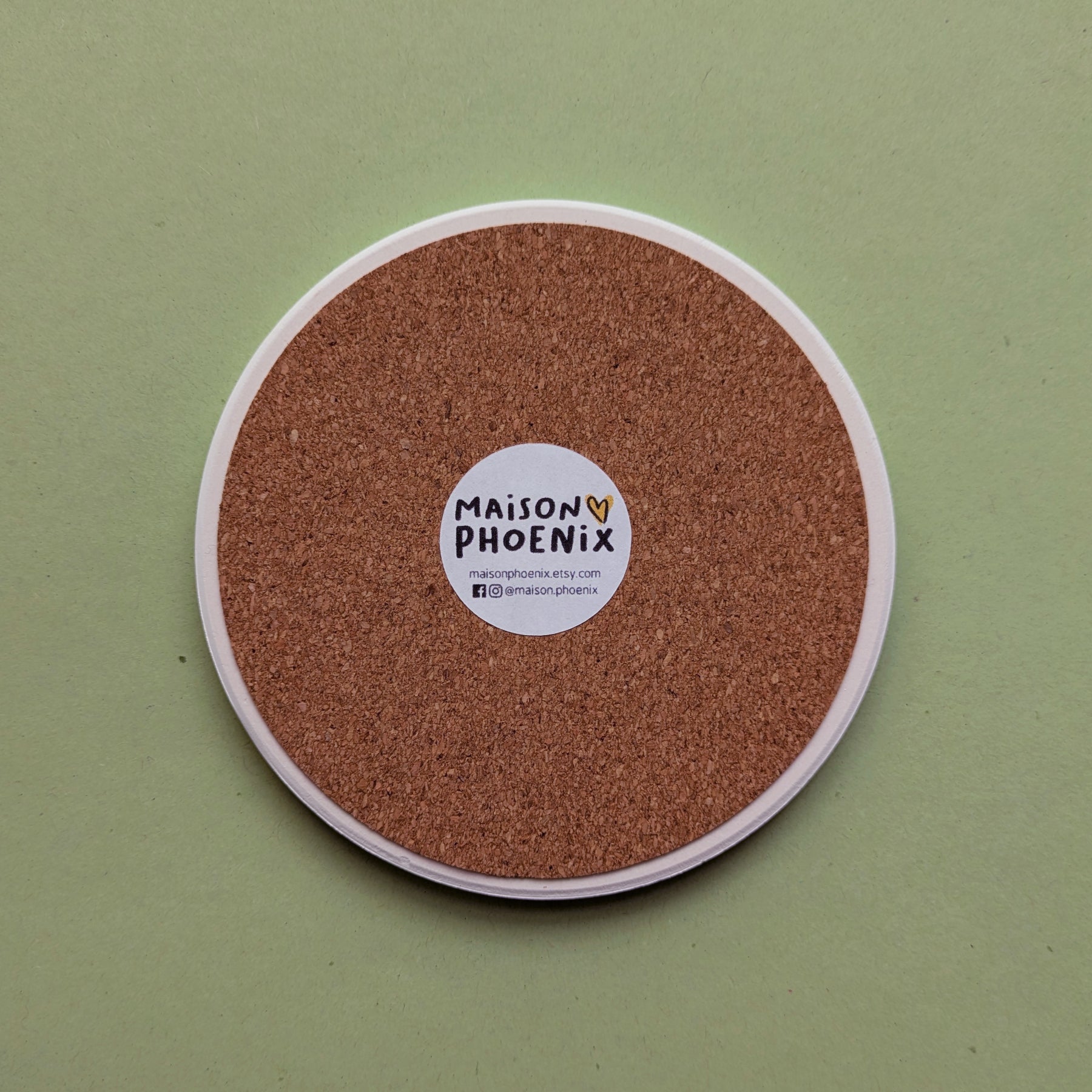 Festive Greenery Ceramic Coaster Back