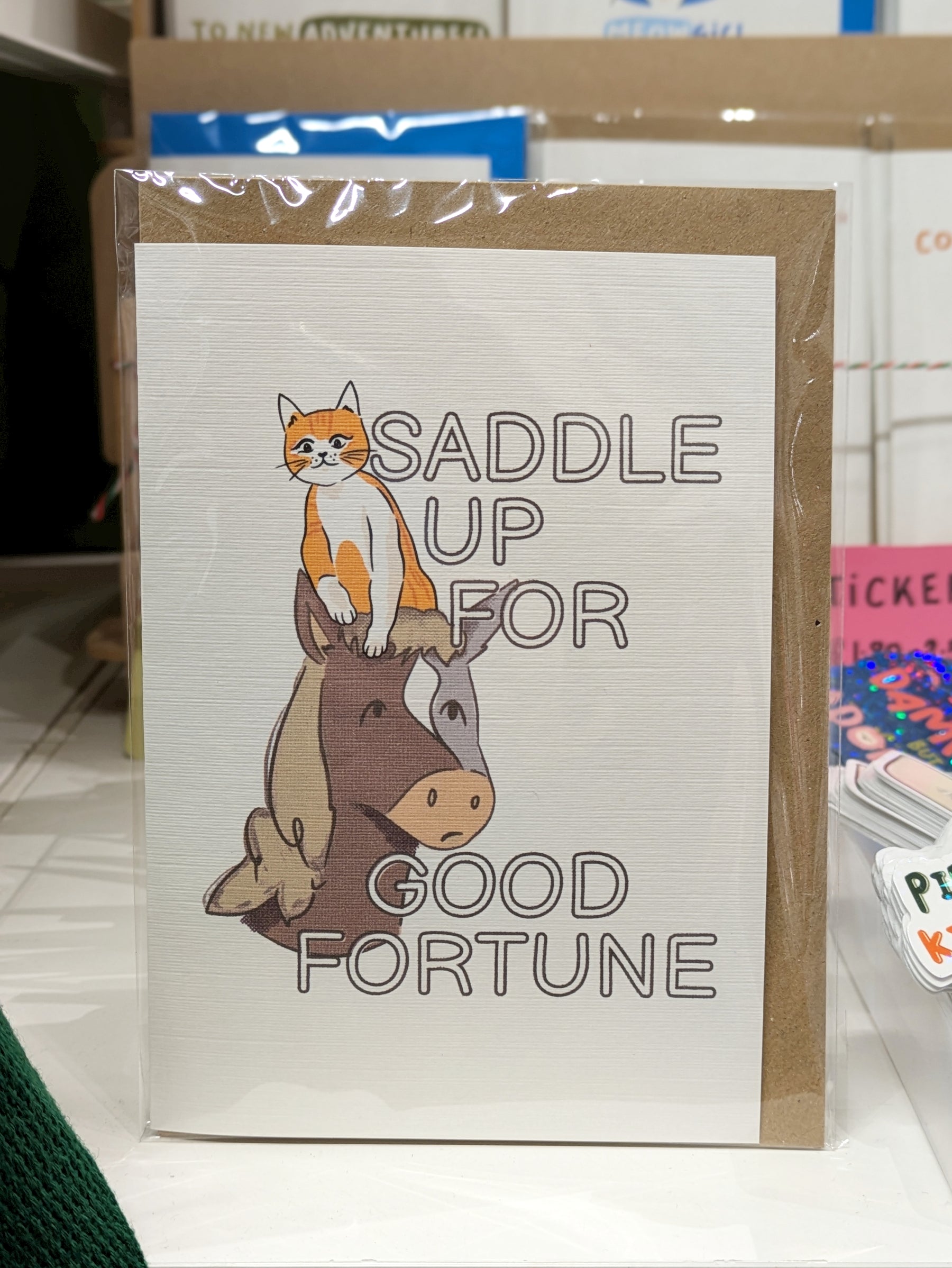 Year of the Horse Greeting Card (Saddle Up For Good Fortune)