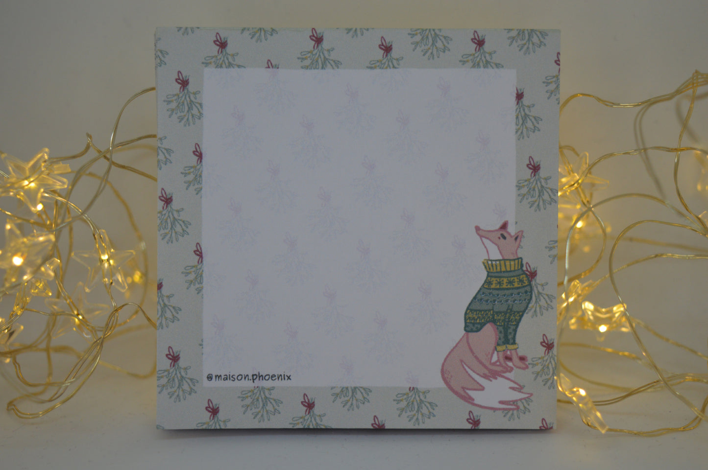 Fox and Mistletoe Memopad 1