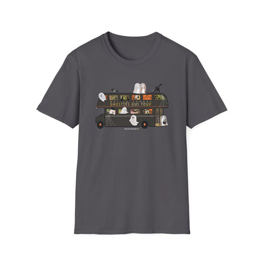 Ghosties Bus Tour T-Shirt - Charcoal 1
