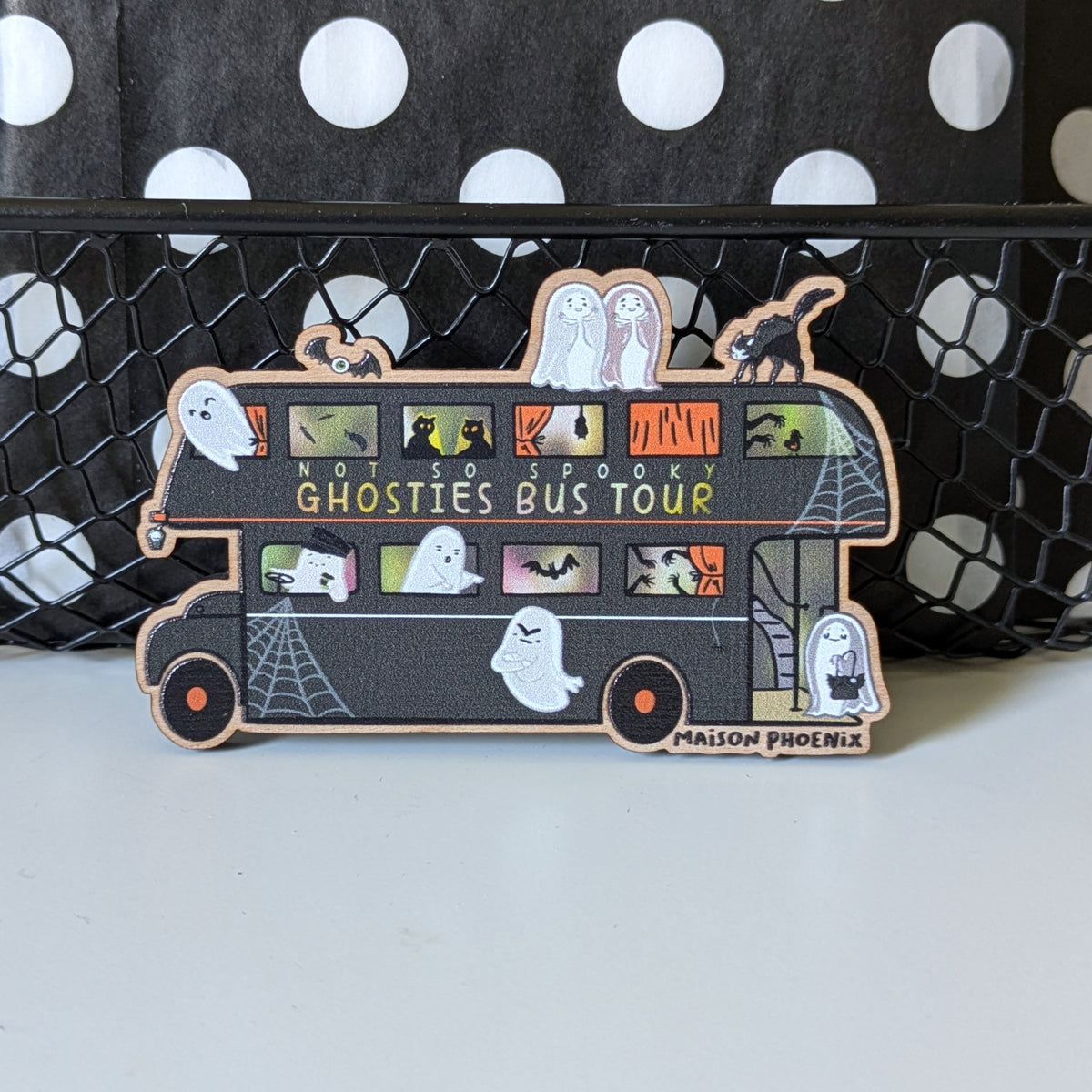Ghosties Bus Tour Wooden Magnet 1