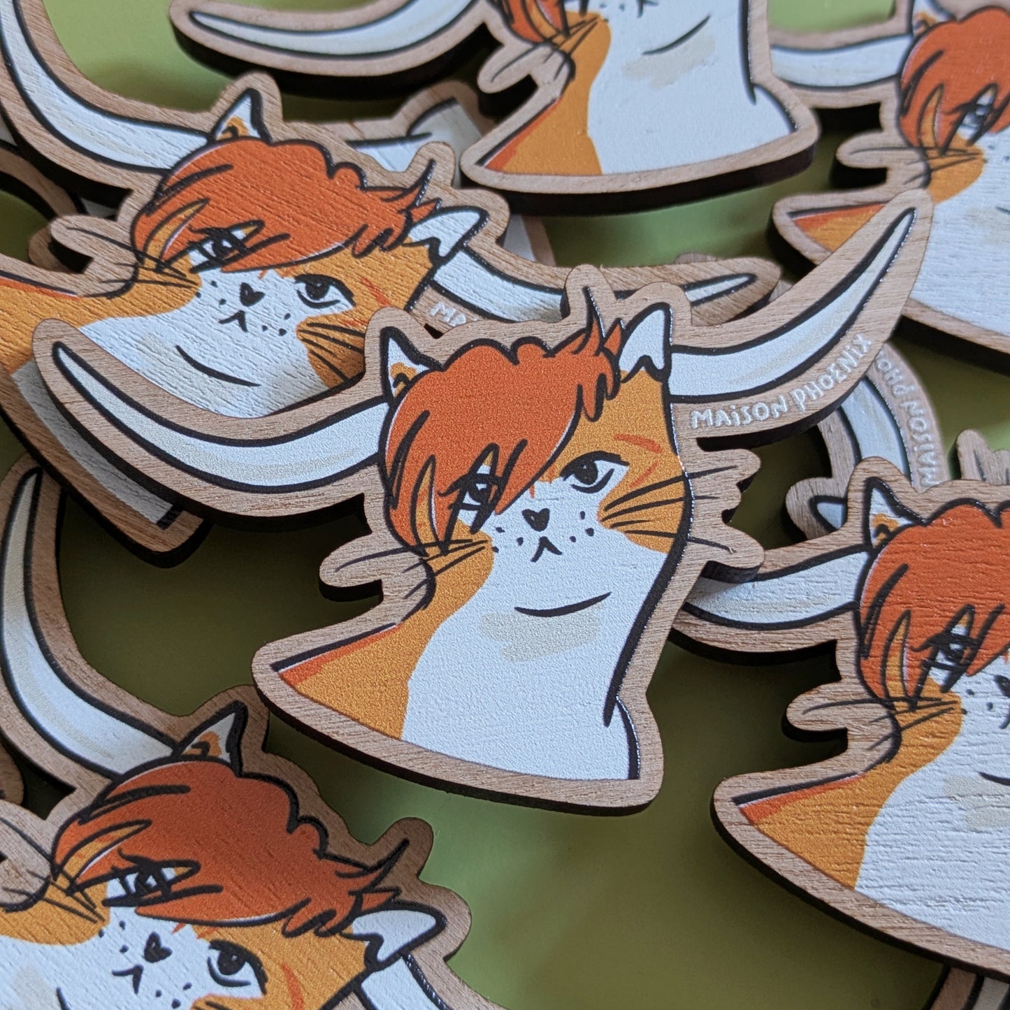 Highland Cat Wooden Magnet 2