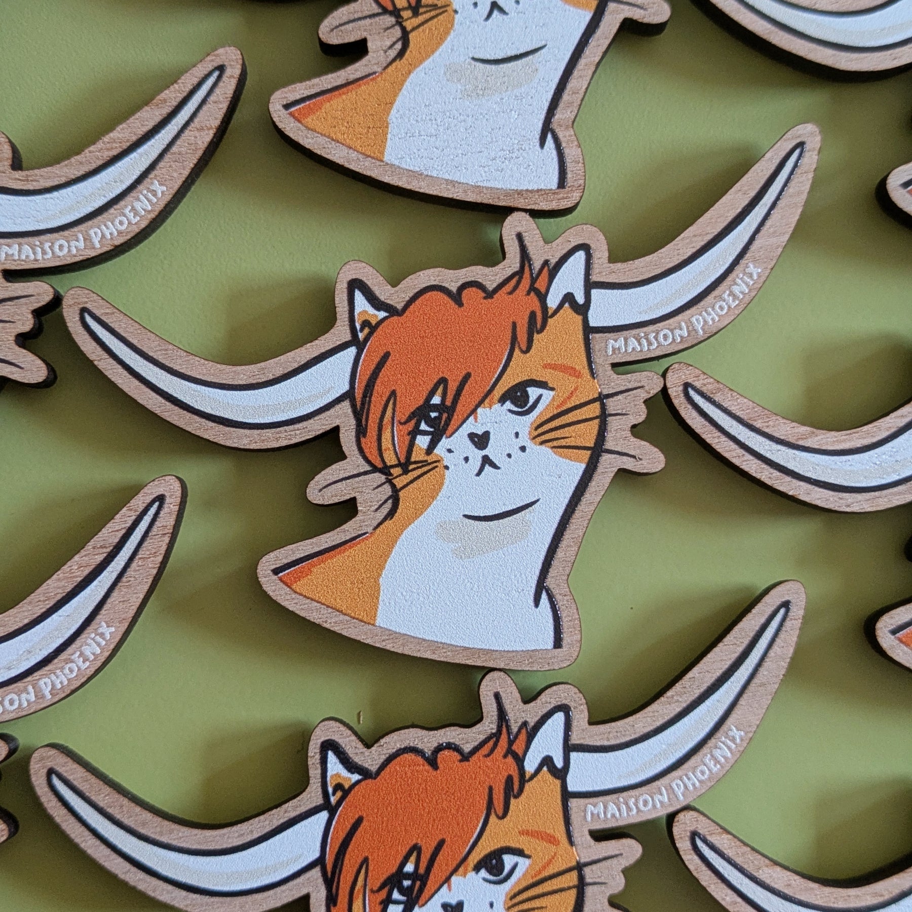 Highland Cat Wooden Magnet 3