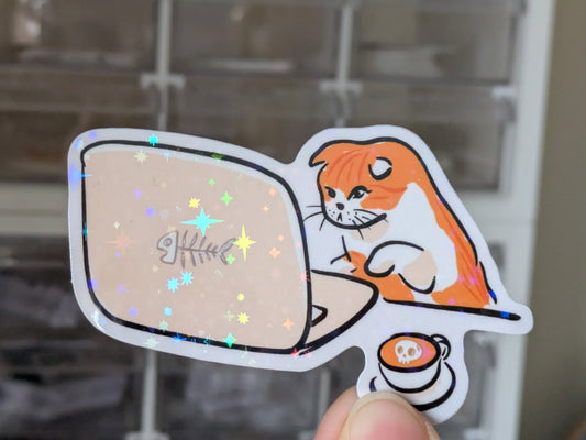 Holographic Boss Kitty Sticker 1