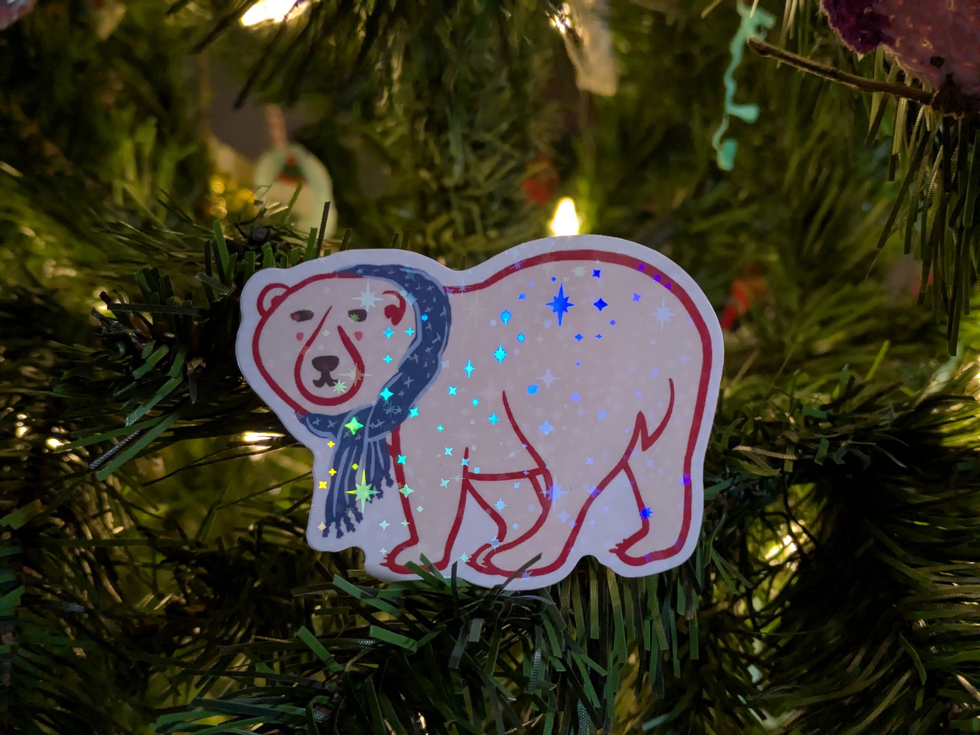 Holographic Polar Bear Sticker 1