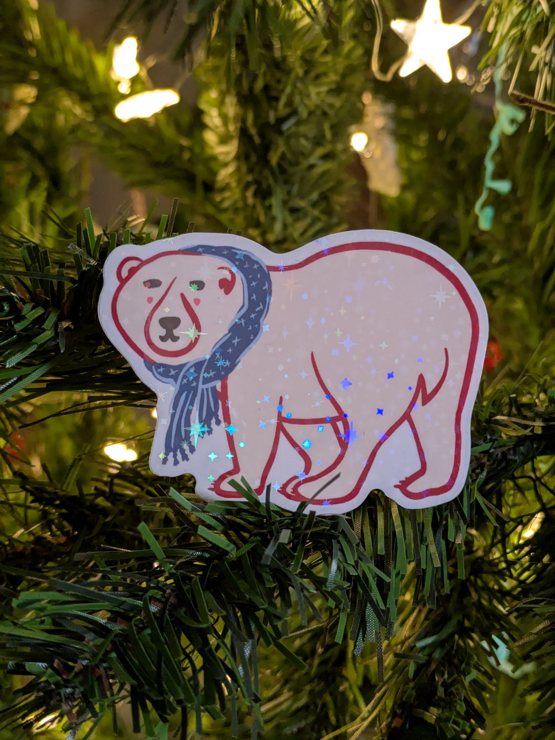 Holographic Polar Bear Sticker 2