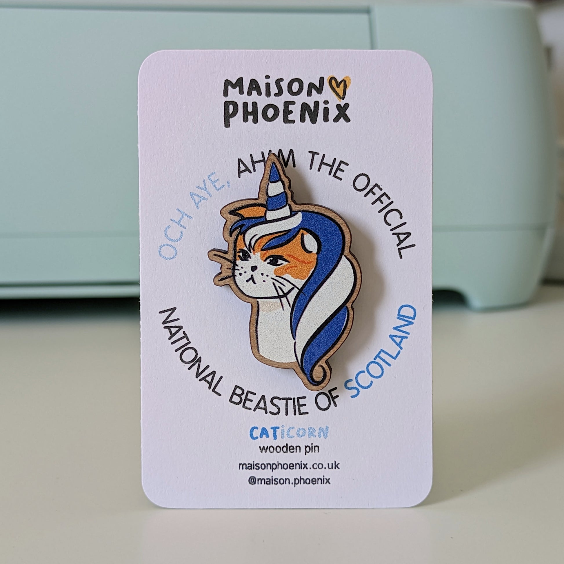 Caticorn Wooden Pin 1