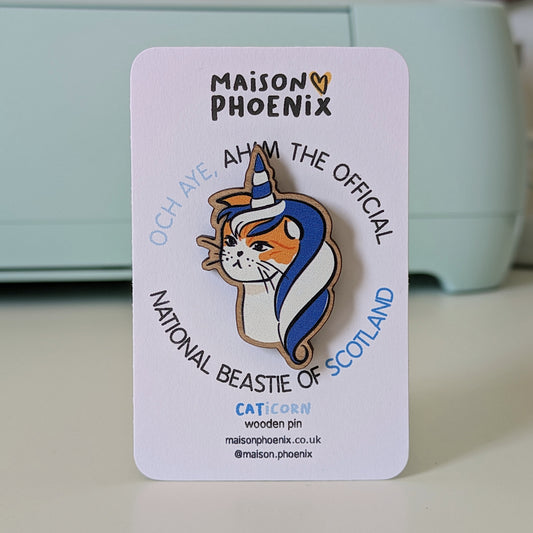Caticorn Wooden Pin 1