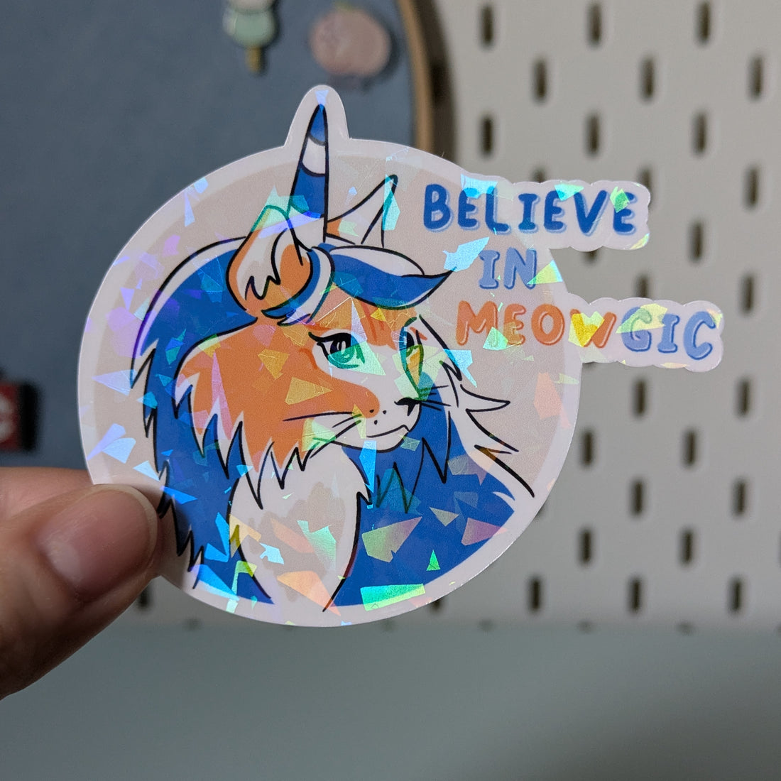 Meowgic Cat Holographic Sticker, Meowgical Sticker, Believe in Meowgic ...