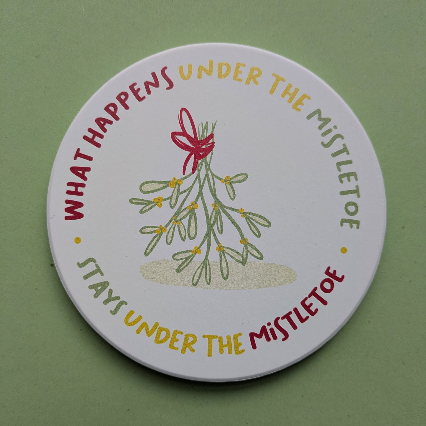 Mistletoe Ceramic Coaster