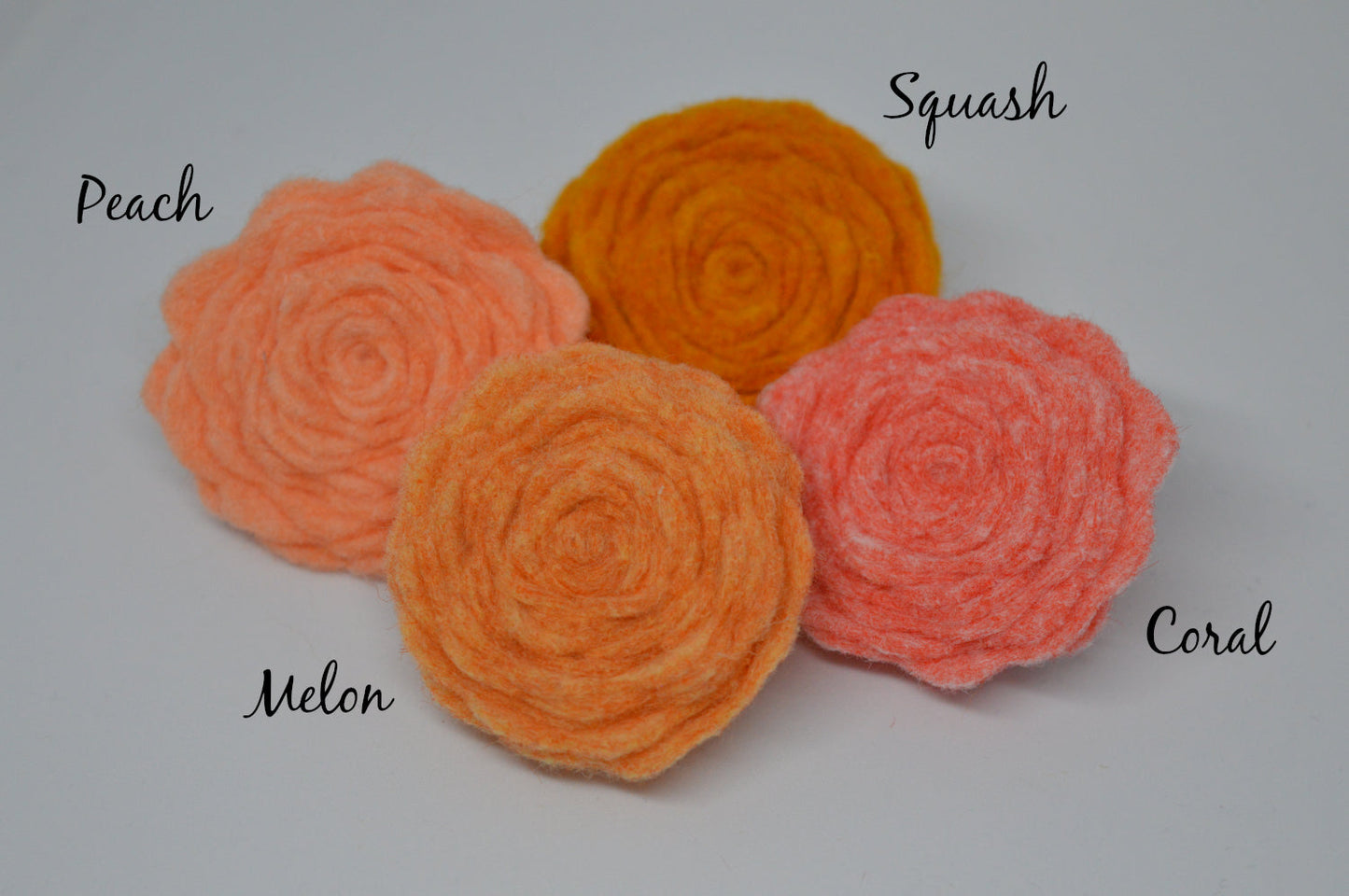 Orange Felt Flower Brooch 2