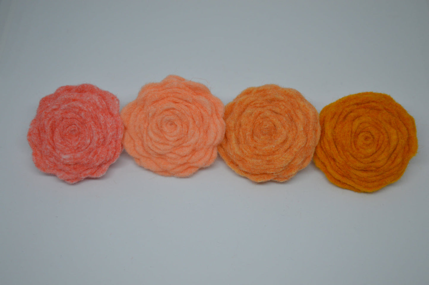 Orange Felt Flower Brooch 4