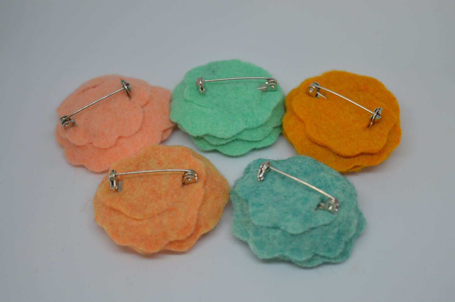 Orange Felt Flower Brooch 6