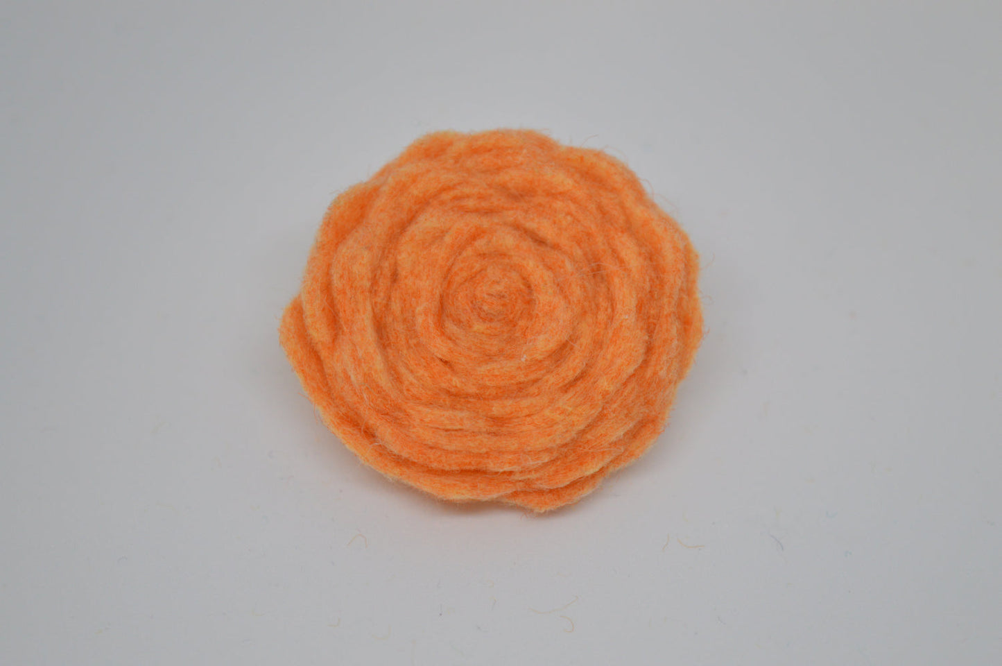 Orange Felt Flower Brooch Melon