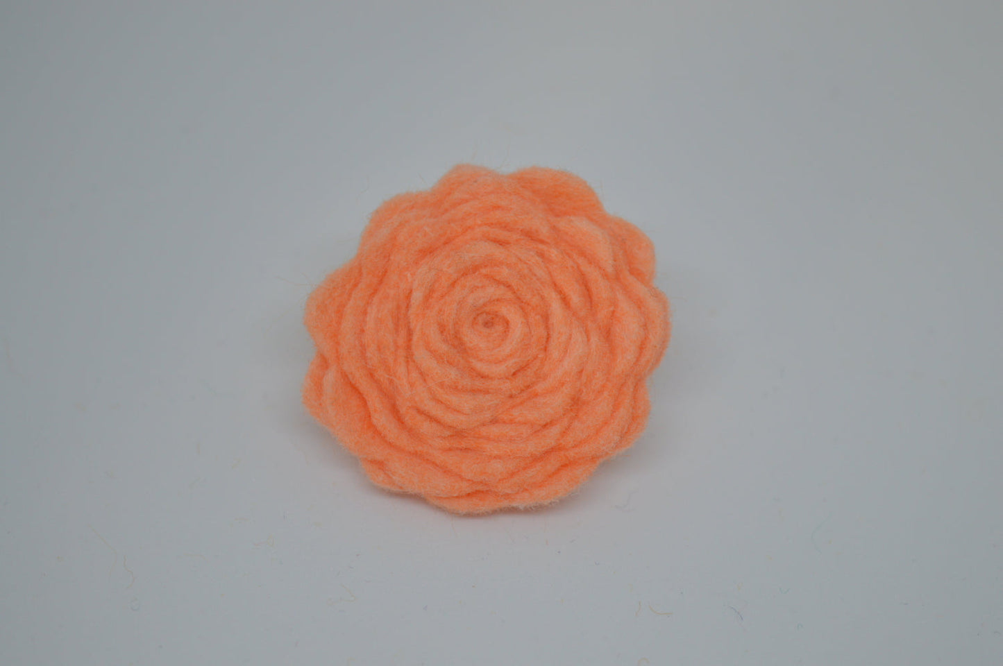 Orange Felt Flower Brooch Peach