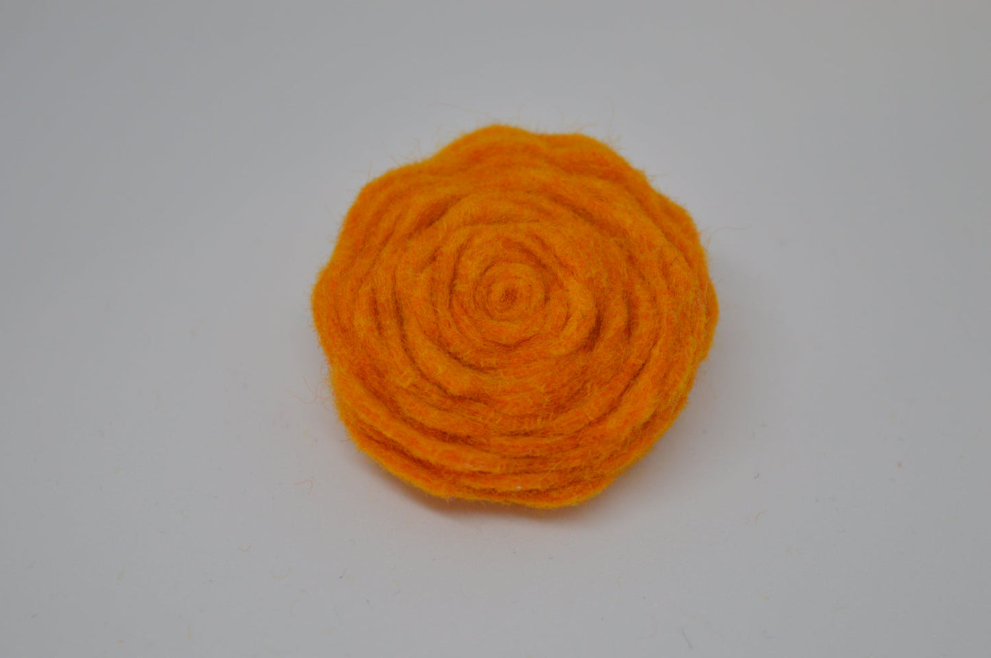 Orange Felt Flower Brooch Squash