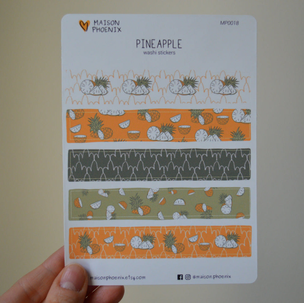 Pineapple Washi Tape Style Sticker Sheet 1
